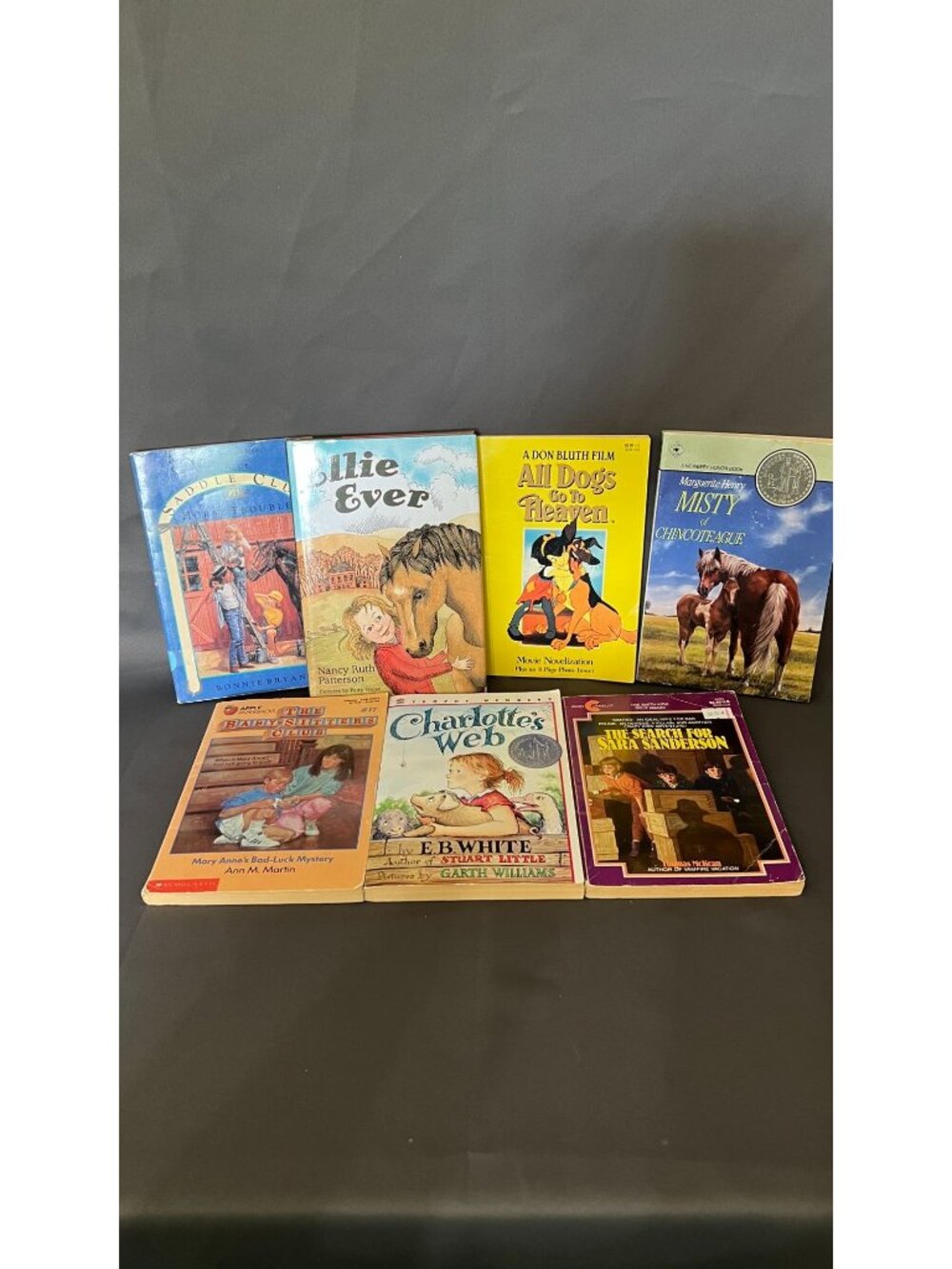 Vintage Childrens Book Lot: 7 Titles Including Charlottes Web The Saddle Club &